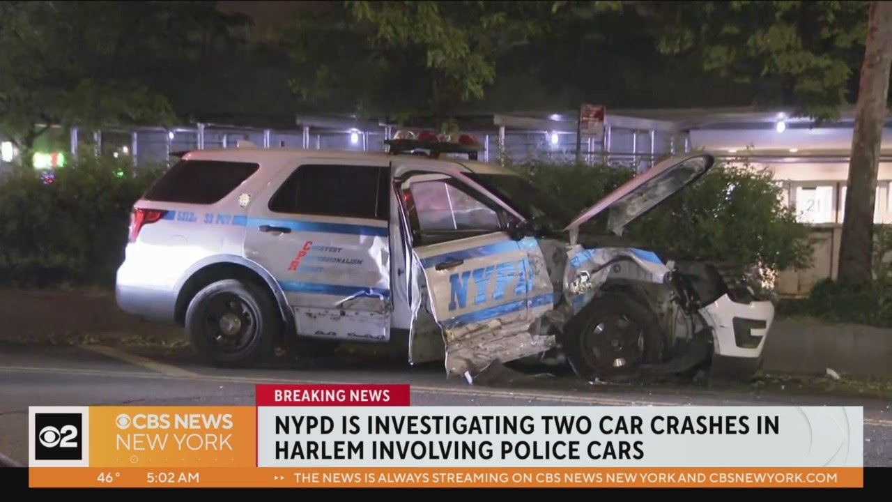 NYPD cars involved in overnight crashes