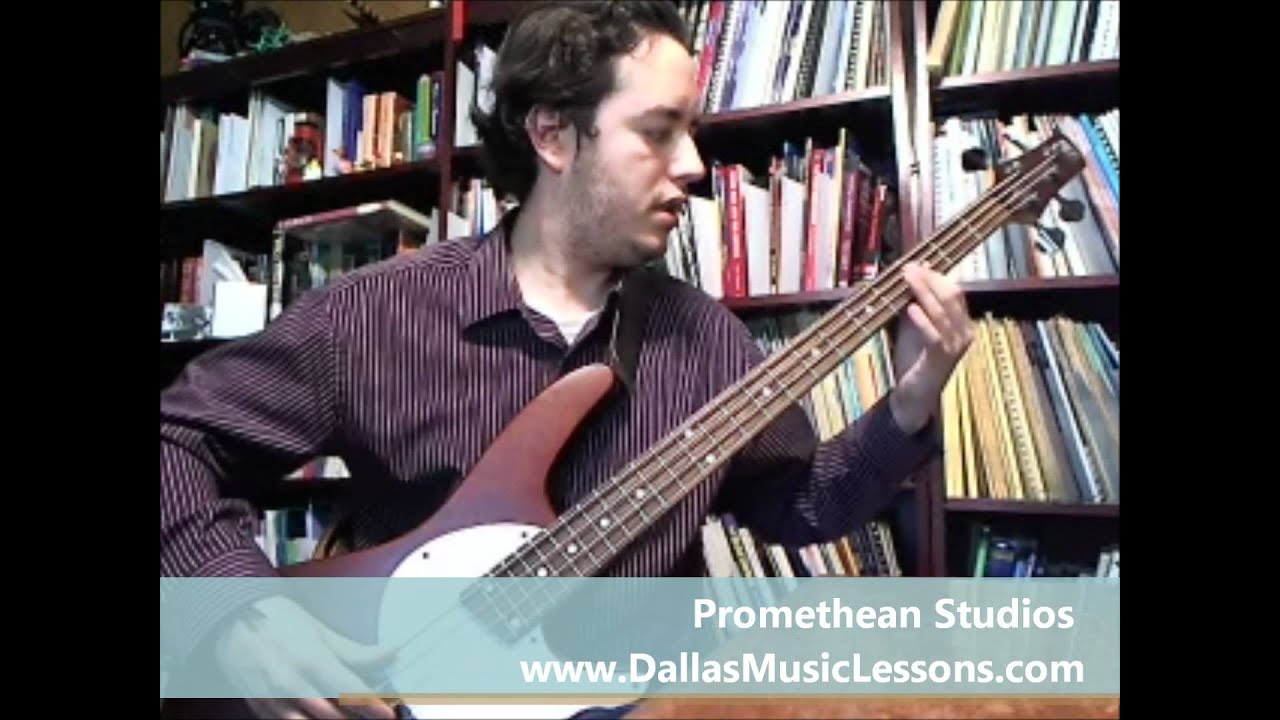 Pedro  Richardson playing U can't hold no groove bass lesson Promethean Studios Dallas Music Lessons