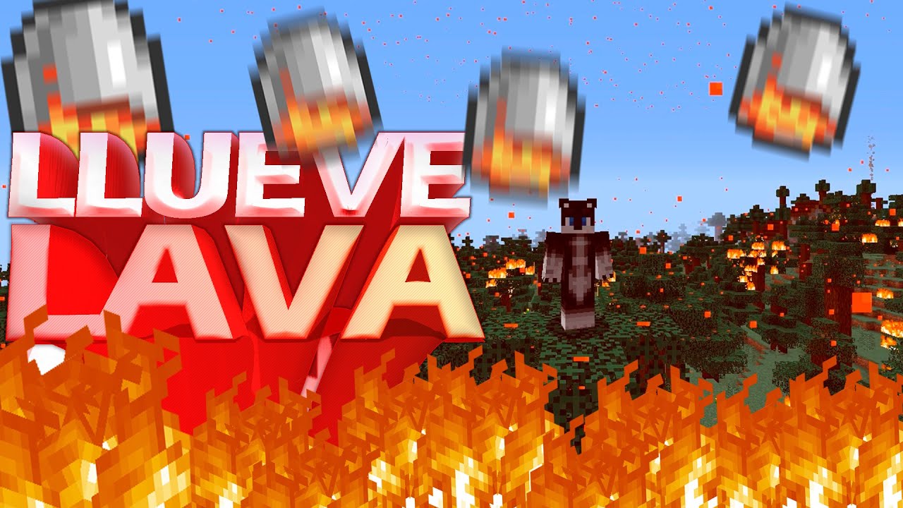 MINECRAFT pero LLUEVE LAVA, fue peligroso.