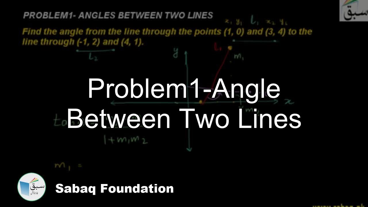 Problem1-Angle Between Two Lines, Math Lecture | Sabaq.pk