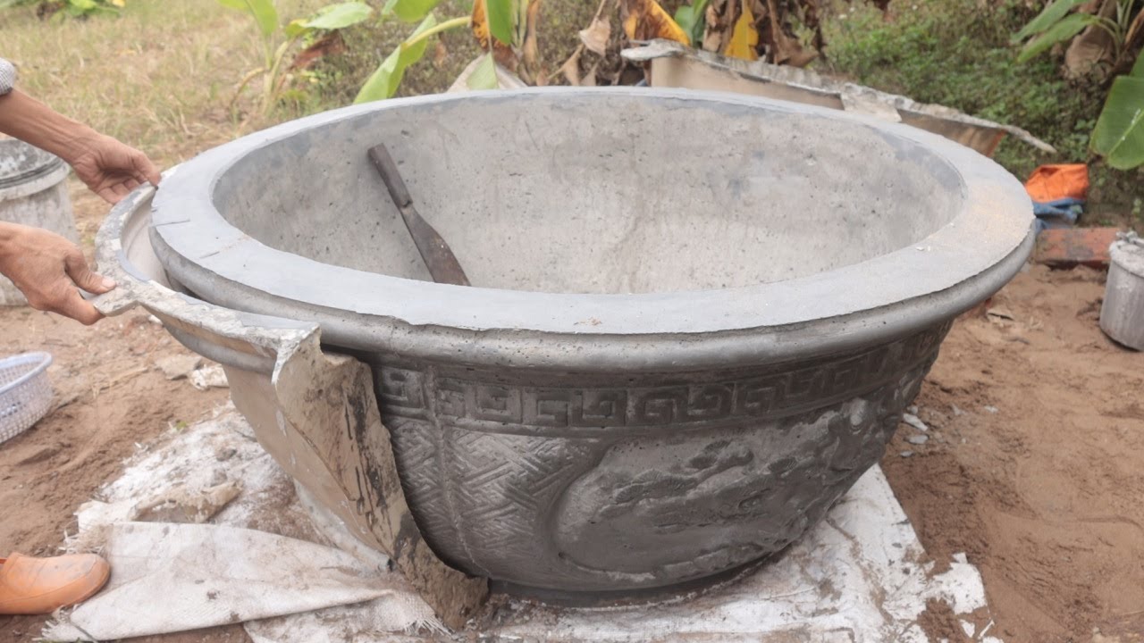 Production Round Pots Large From Plastic Mold - Casting Pots Cement
