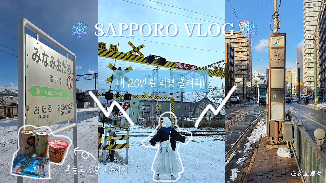 홋카이도 Vlog 4🦋| 20만원 티켓 도난? 분실?😢 | 오타루에서 깨진 멘탈 혼술로 회복하기 | 혼자 홋카이도 5박6일 여행❄️  [SUB]