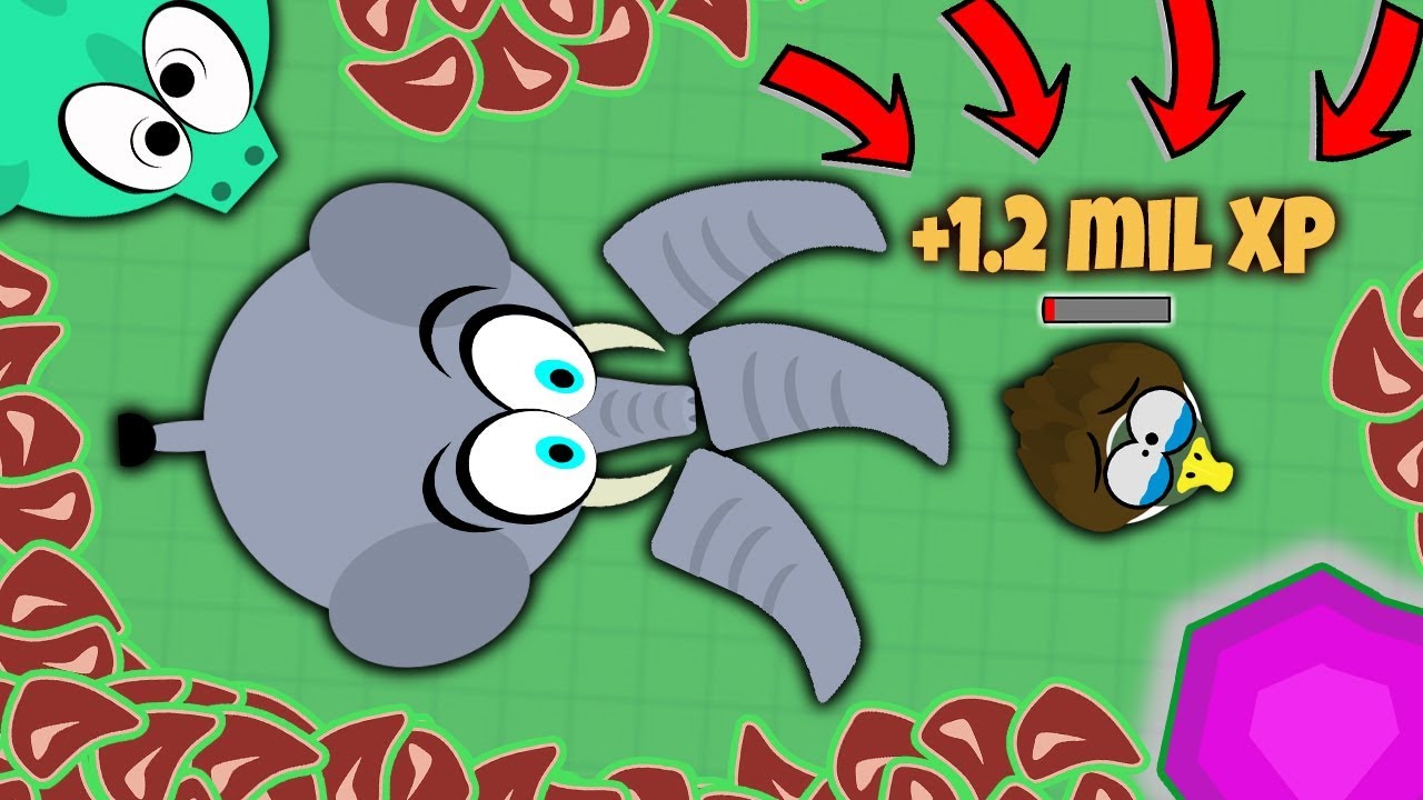 Mope.io ELEPHANT KILLS DUCK WITH 1.2 MILLION XP | INSANE CRAB AND ZEBRA DESTRUCTION IN MOPE.IO