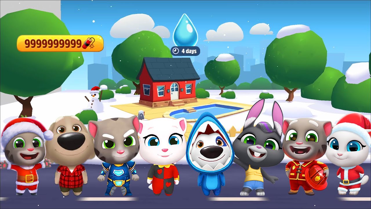 🌟 Talking Tom Gold Run Christmas Unlocked All Characters & Levels - Super Angela’s Boss Fight! 🌟