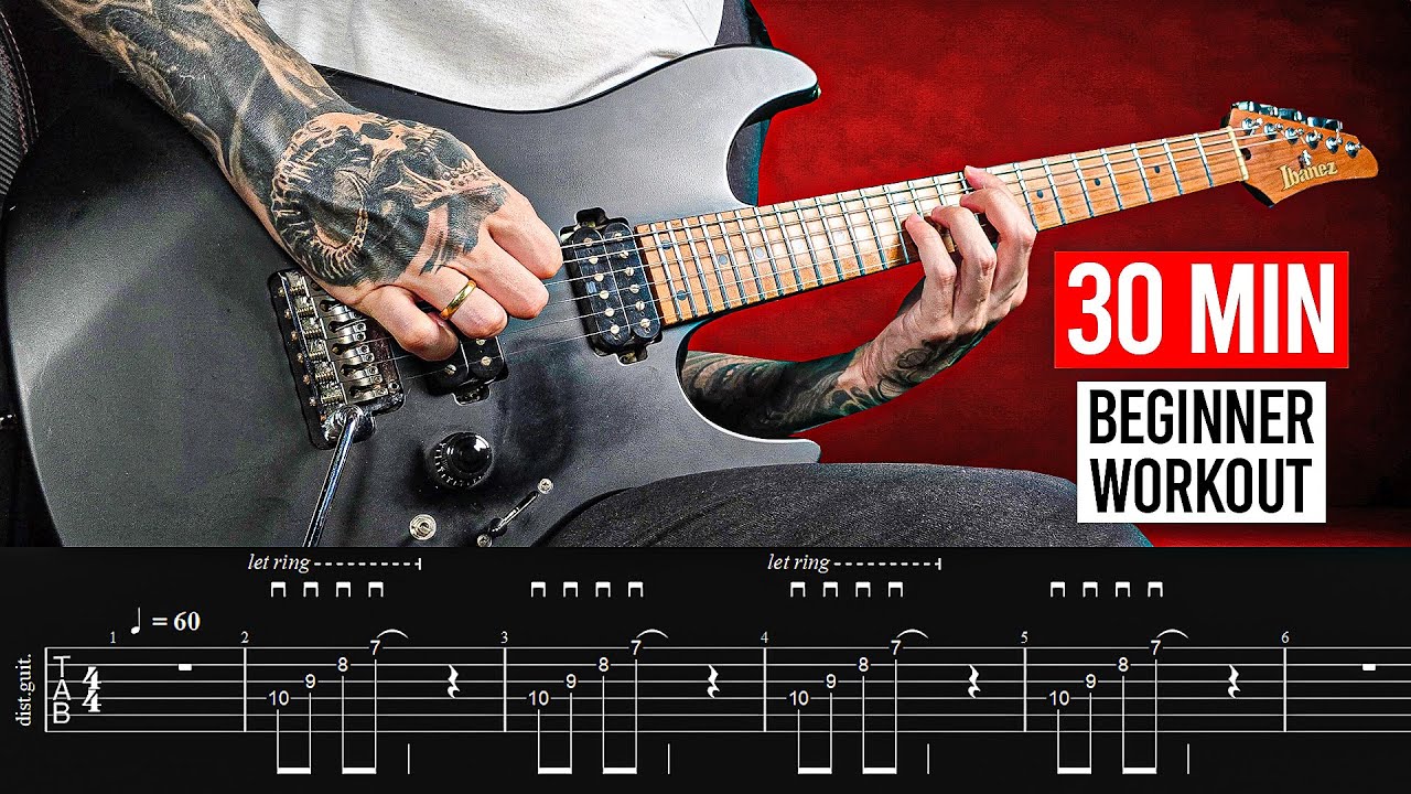 30 MIN BEGINNER GUITAR WORKOUT - picking, finger exercises & more!