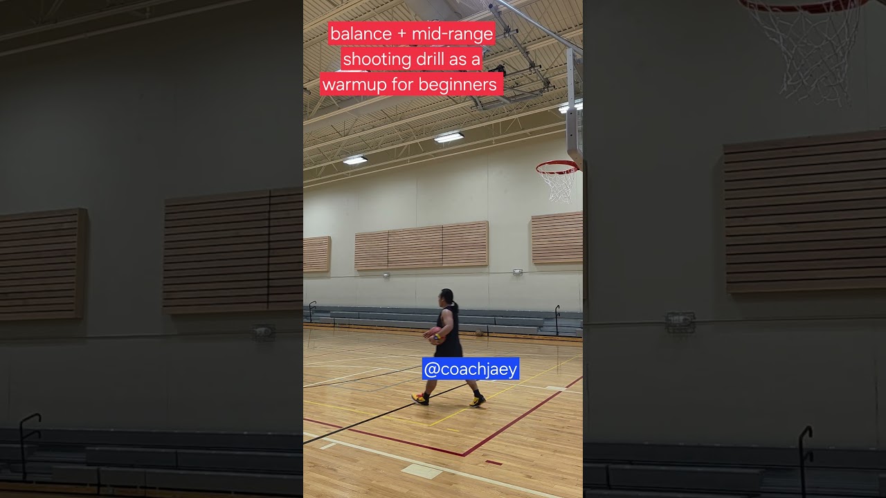 Balance + mid-range shooting as a warmup drill for beginners. 