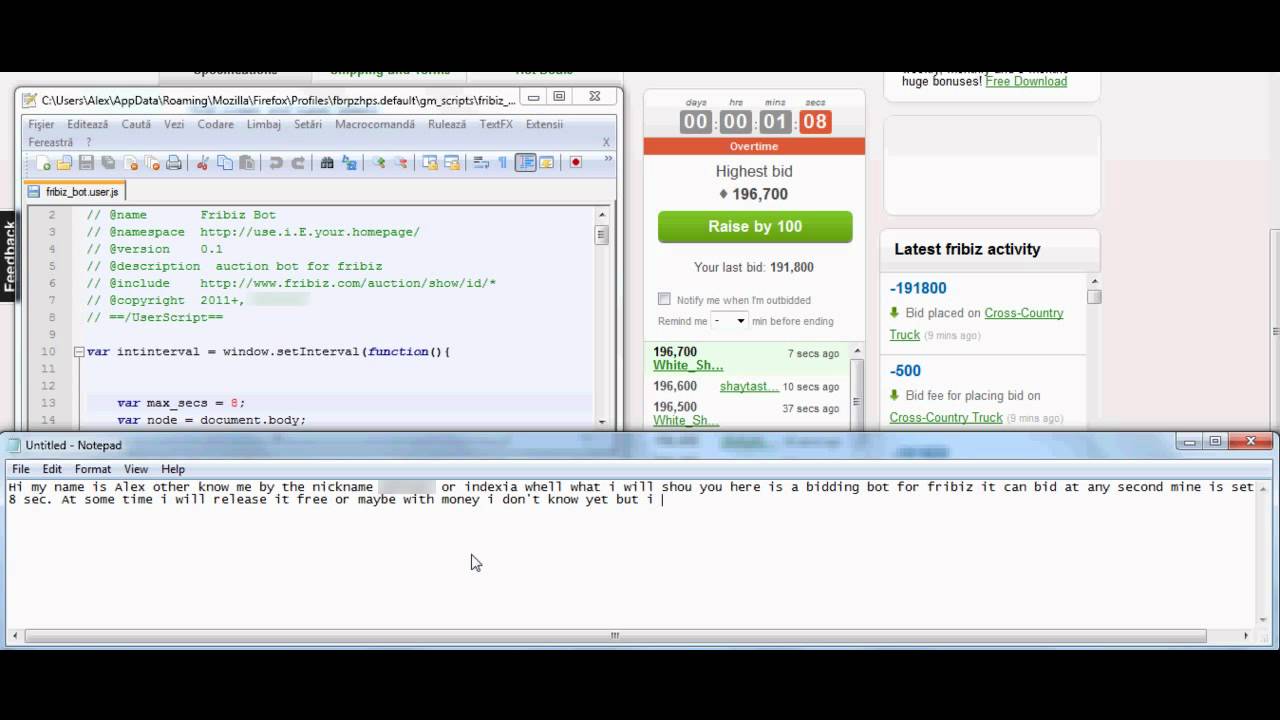 Fribiz Bidding Bot