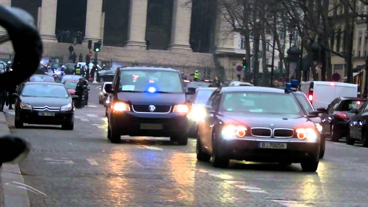 Diplomatic VIP Police Motorcade with BMW and Yamaha Police Motorcycle Escort