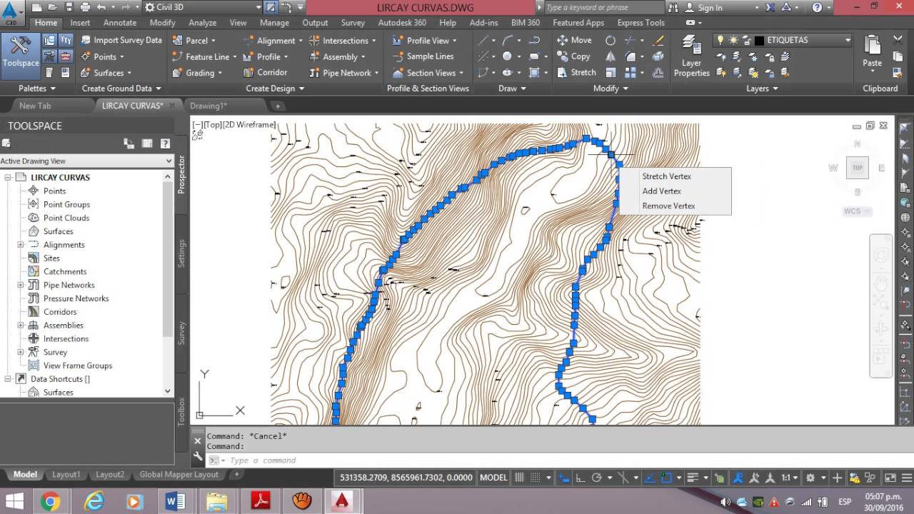 EXPORTAR CURVAS DE NIVEL DE GOOGLE EARTH A CIVIL 3D