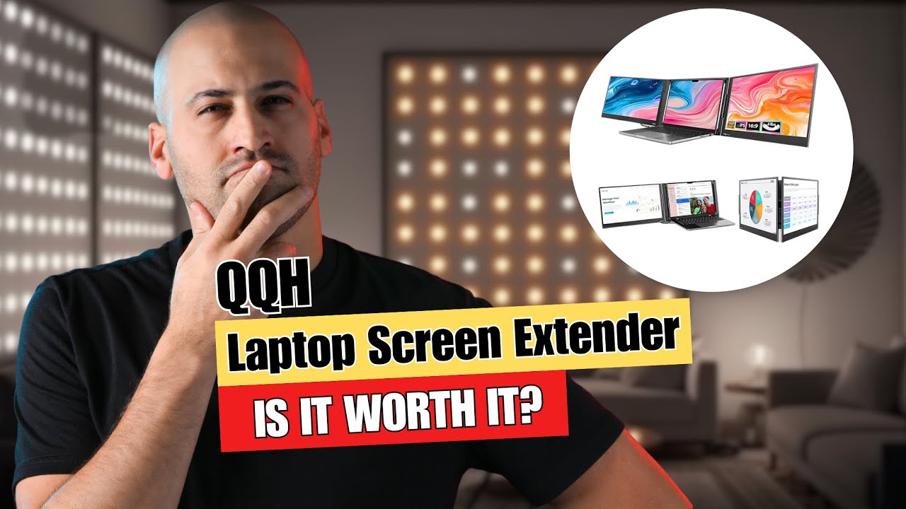 QQH Laptop Screen Extender, 15.6” Triple Portable Monitor for Laptop with Ultra-Slim FHD IPS Display