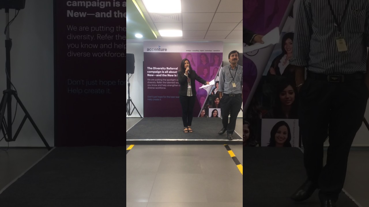 Anchor Akanksha Taneja hosting for Employee referral day in Accenture