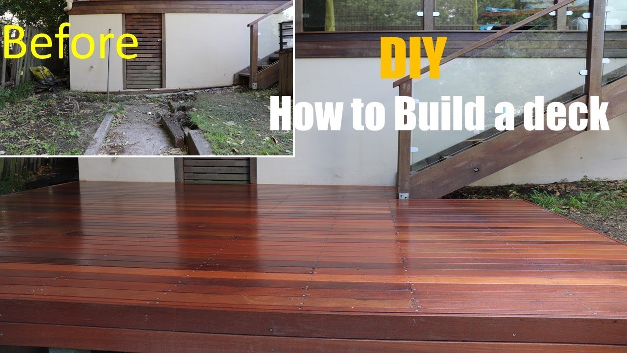 How to build and lay decking on uneven and sloping backyard//Deck DIY// Home improvement
