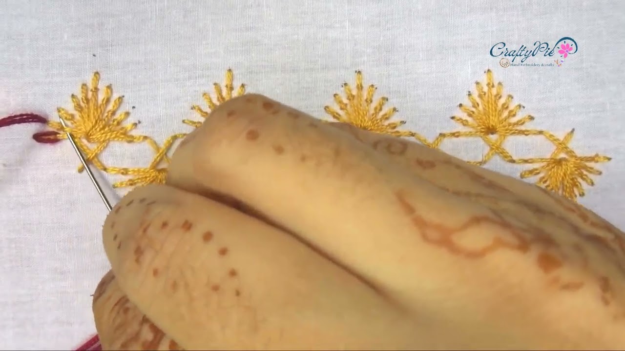 Amazing border hand embroidery work step by step   #satisfyingvideo#craft #fulltutorial#longvideo
