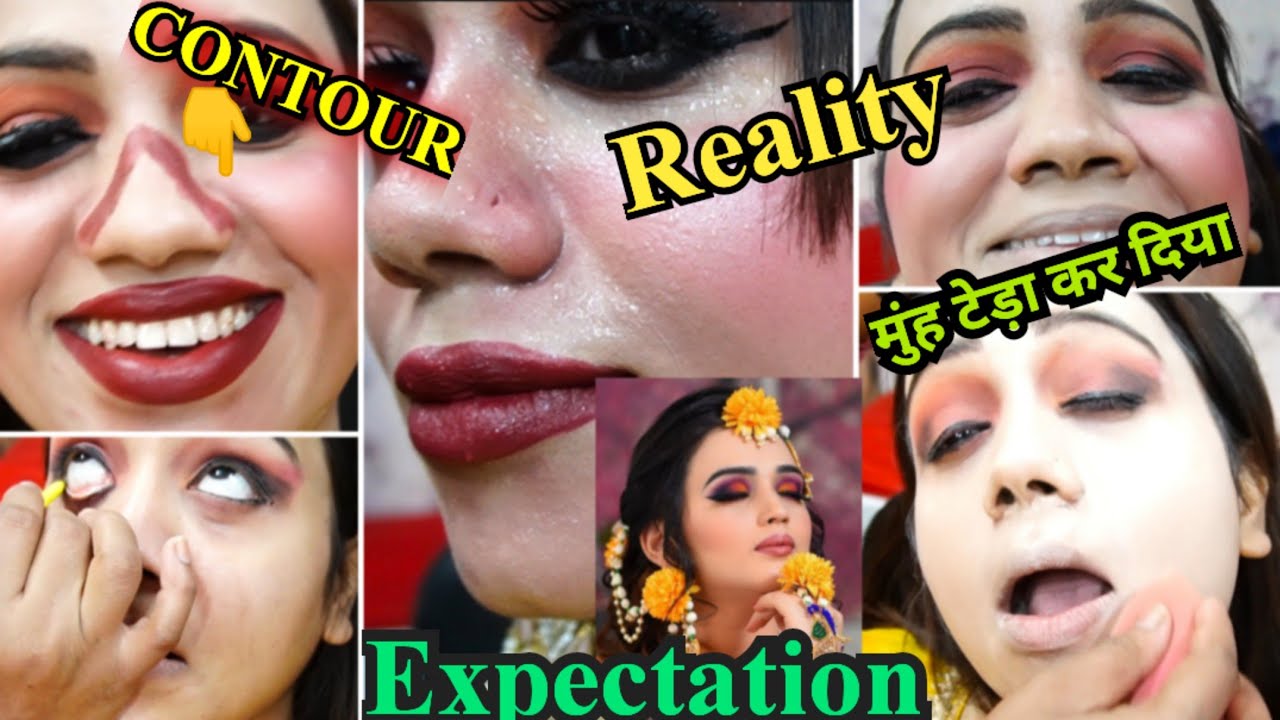 पार्लर वाली ने मुंह टेड़ा कर दिया 😭 I WENT TO THE *WORST* REVIEWED MAKEUP ARTIST 😭 Haldi Look