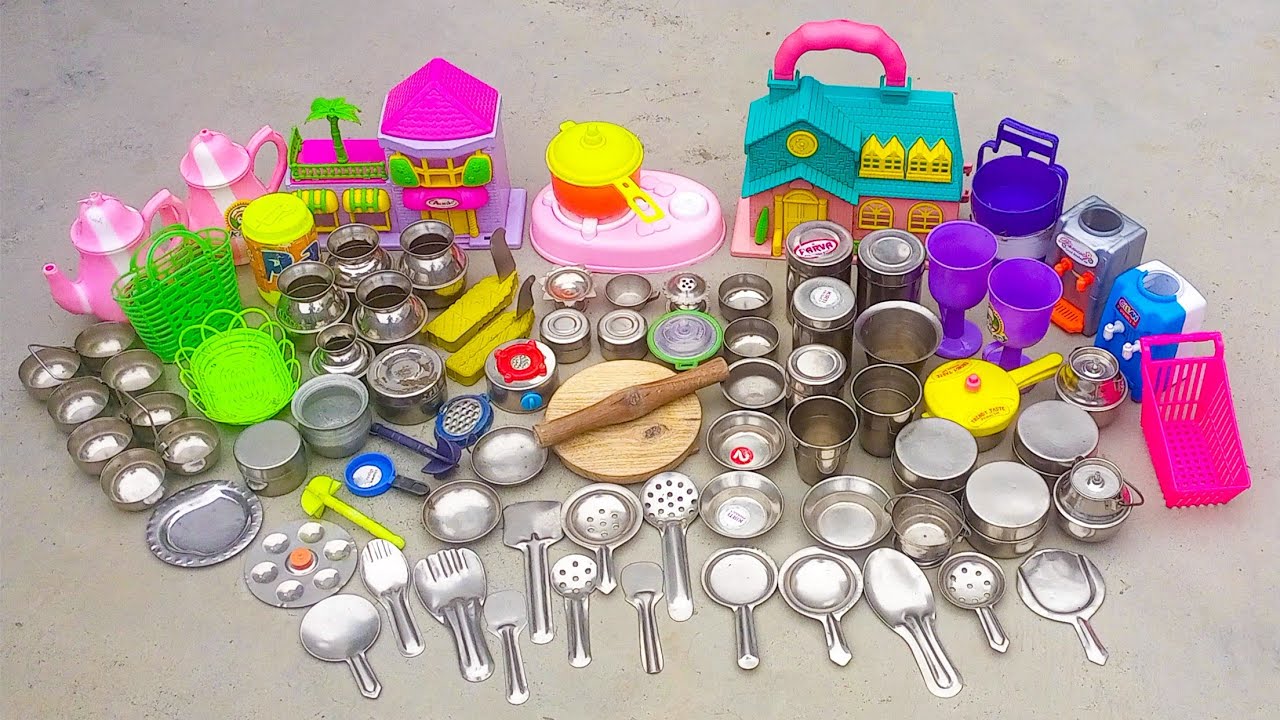 10 Minutes Satisfying with Unboxing Hello Kitty Kitchen Set | Mini Steel Kitchen Set Cooking Video