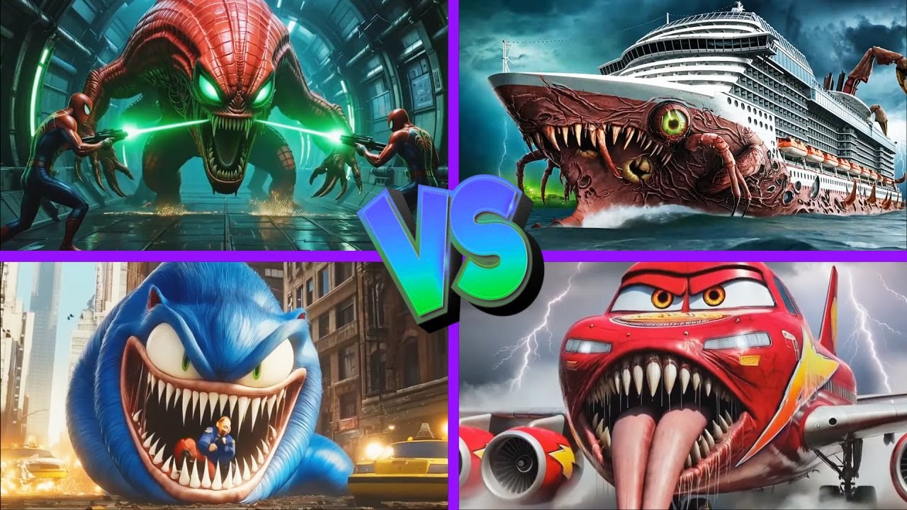 Заражённое небо Маккуина🆚Заражённое море🆚Червь Человека-паука🆚Червь Соника - Tiles Hop EDM Rush 🎶