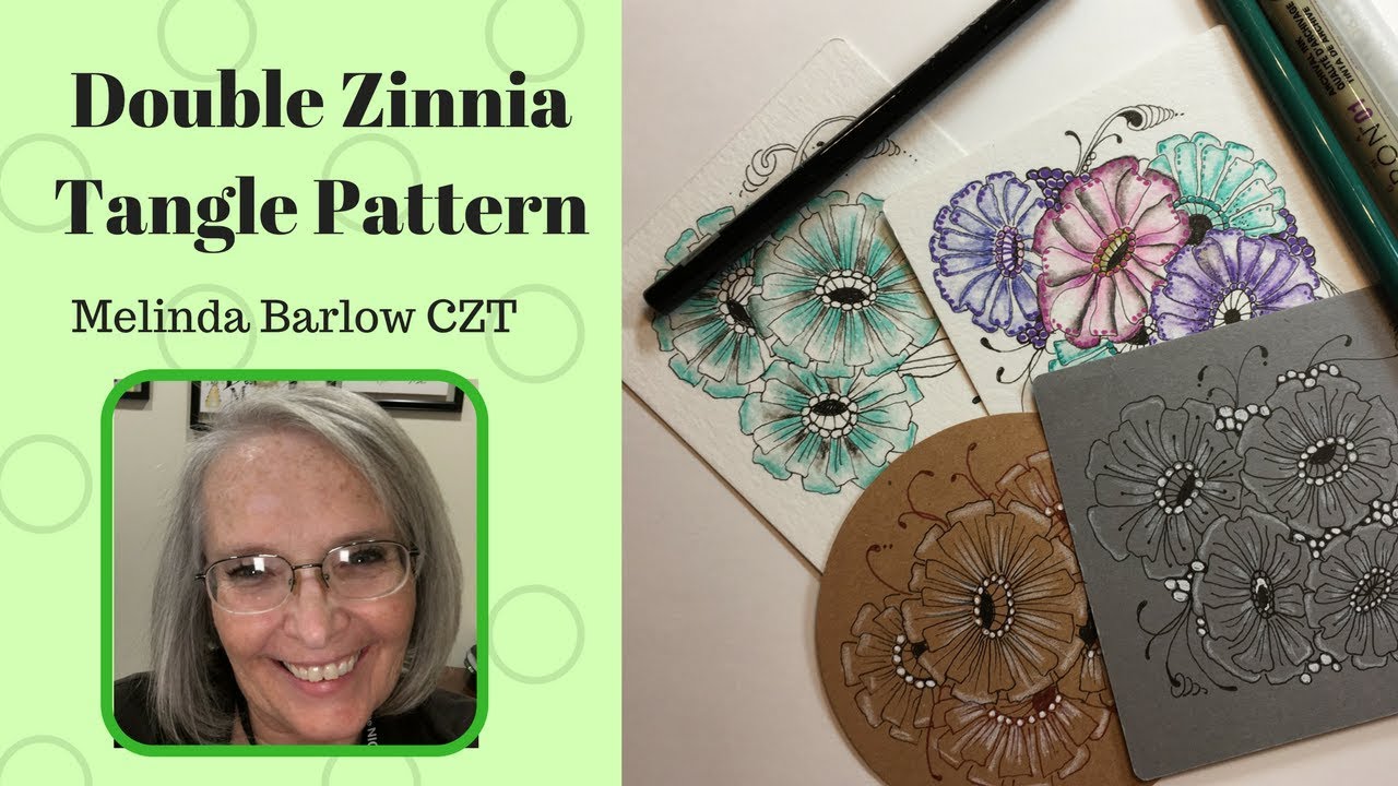 Tangle  Art Lesson Double Zinnia Tangle Pattern 