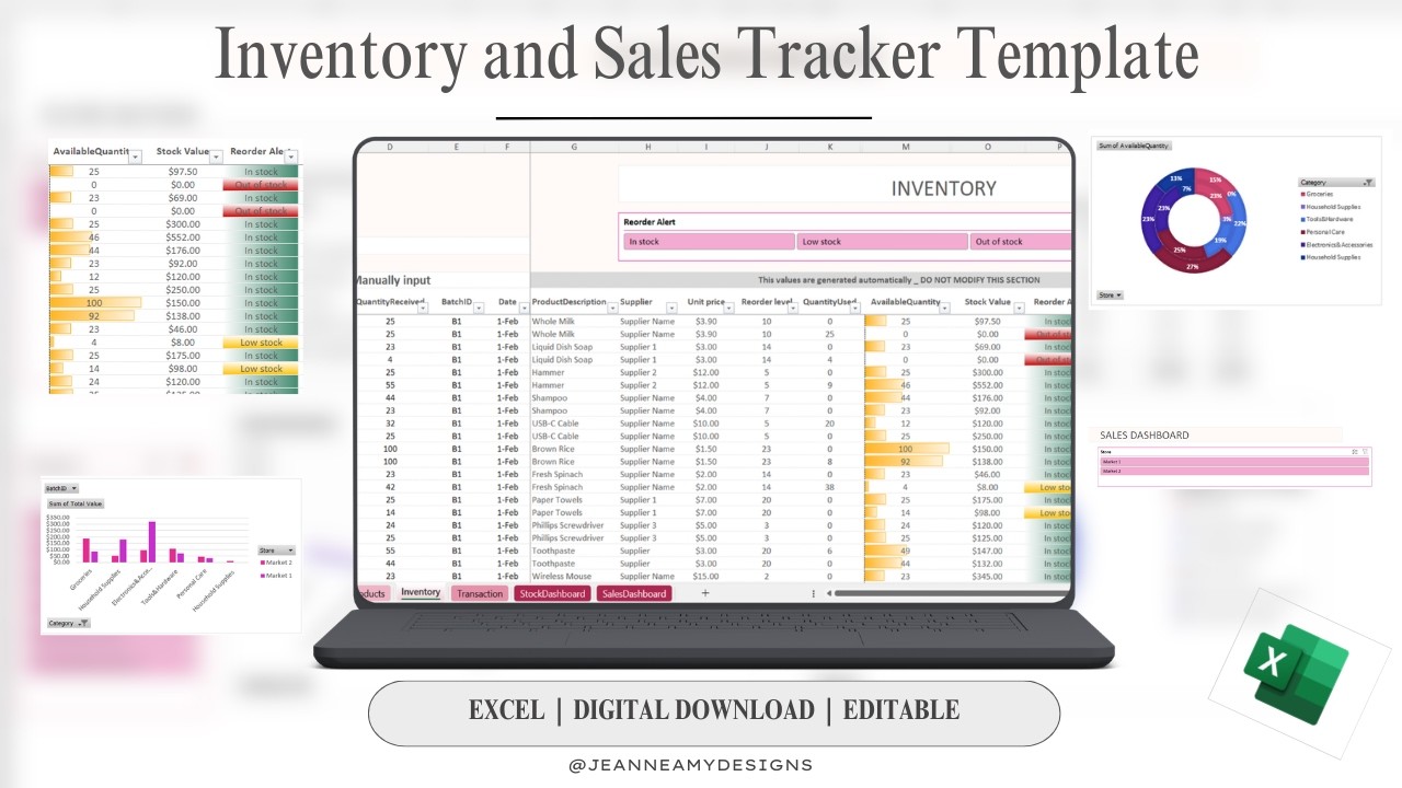 Fully Automated Inventory & Sales Tracker in Excel | VBA Dashboard