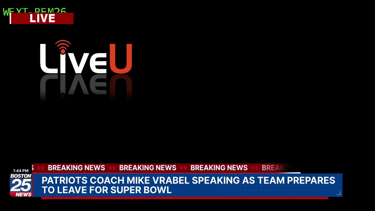 WATCH LIVE: Patriots coach Mike Vrabel speaking as team prepares to leave for Super Bowl.