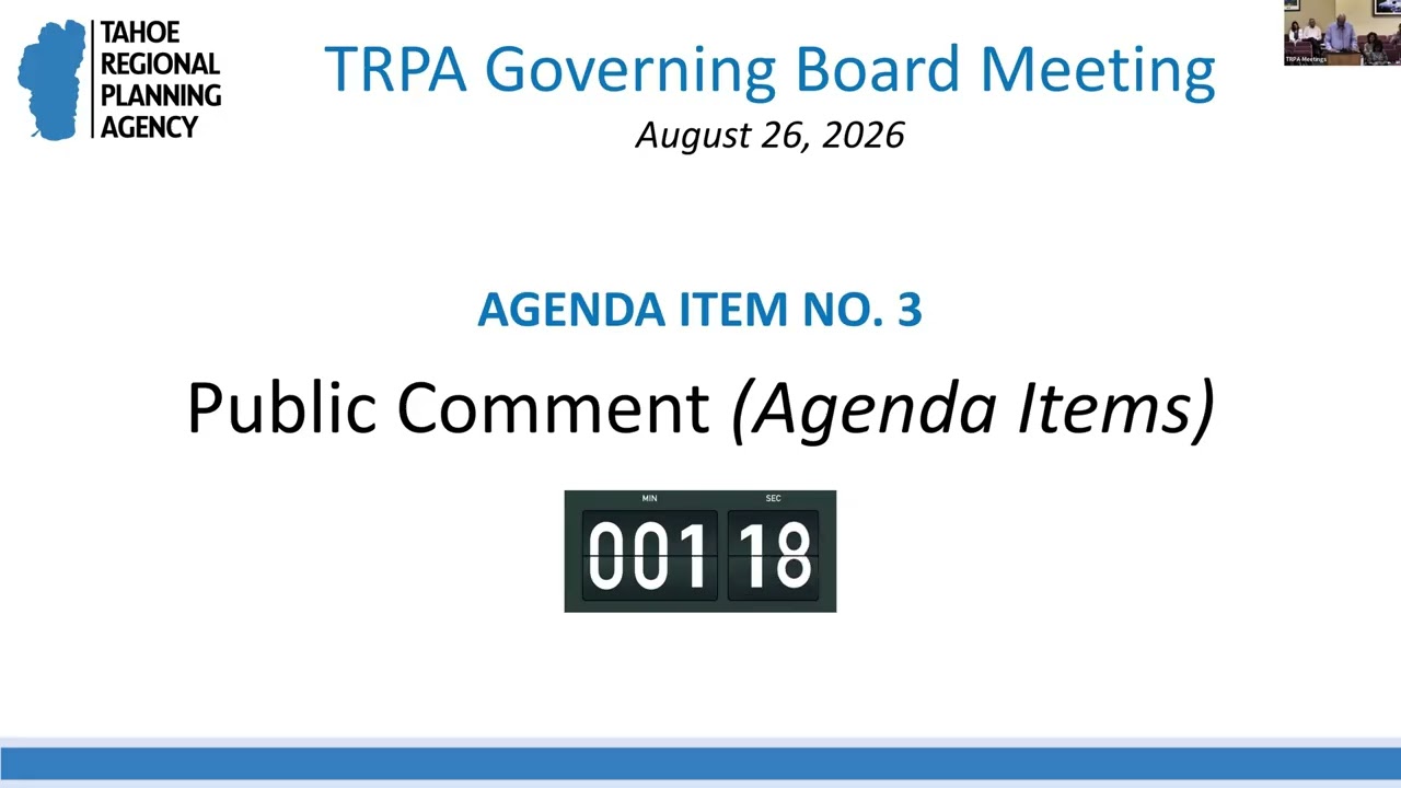 TRPA Governing Board - August 26, 2026