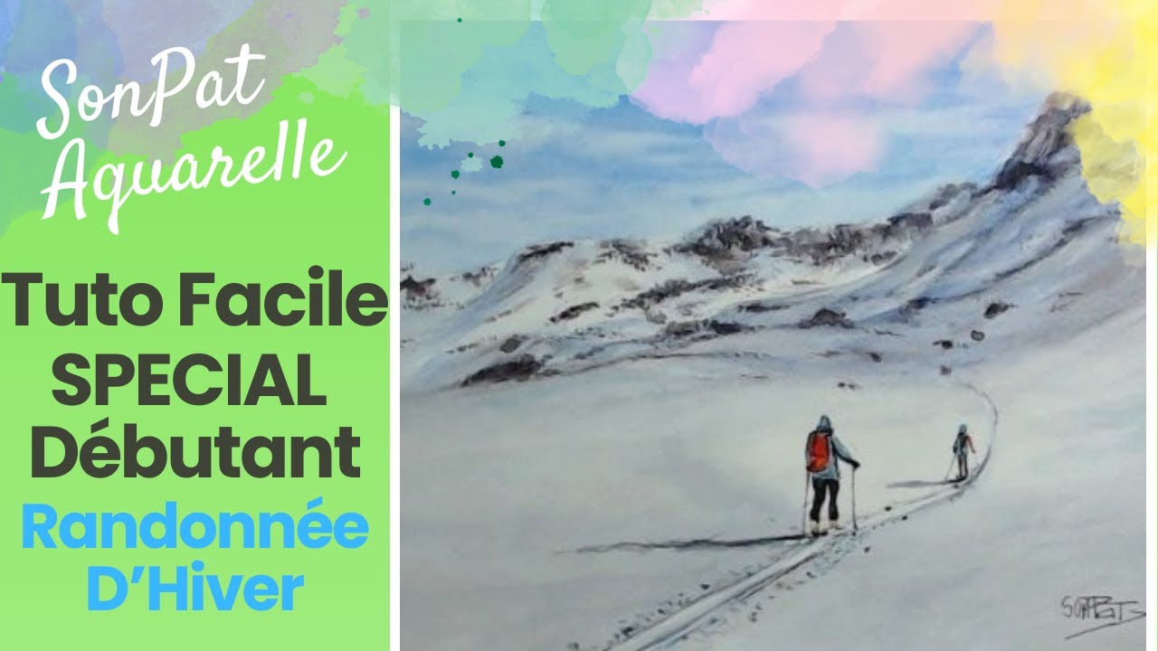 Tutoriel Aquarelle Pour Débutant : Randonnée d'Hiver en 20 min!