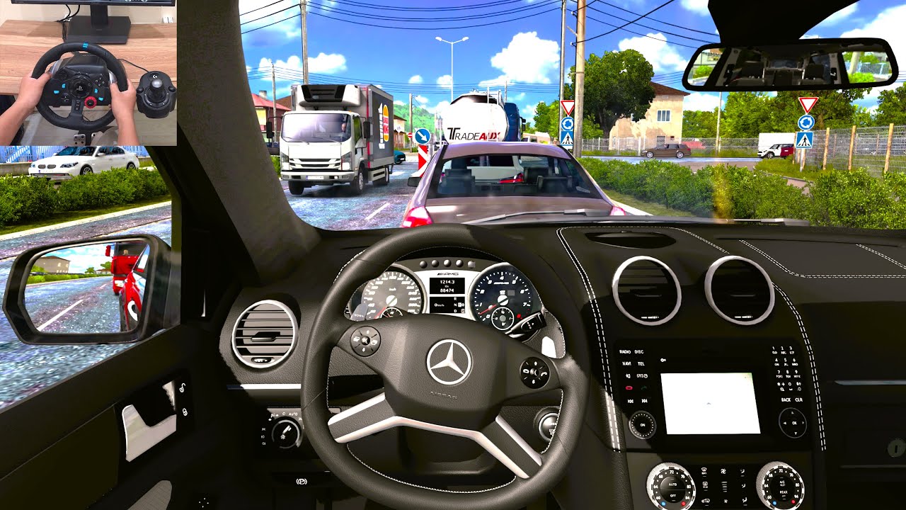 2009 Mercedes Benz ML63 AMG | Euro Truck Simulator 2 [Steering Wheel Gameplay]