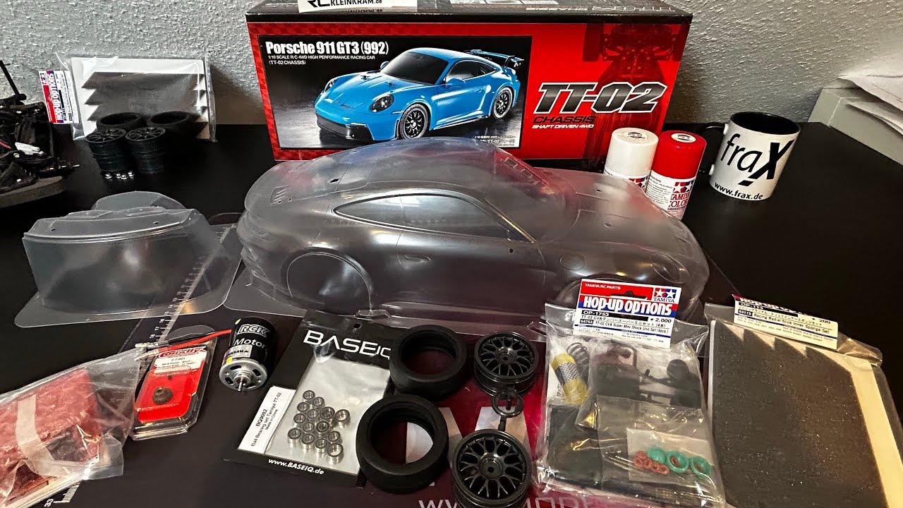 Unboxing des RCK-KleinSerie Spezial Tamiya Porsche 911 GT3 992 TT02 + Tuning (Basis 58712)