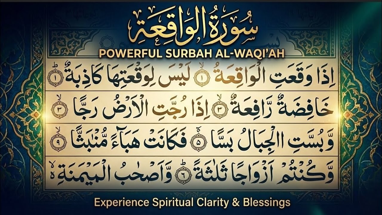 Heart Touching Voice of Surah Al-Waqiah ❤️ | Ghurbat Se Nijat Ka Wazifa