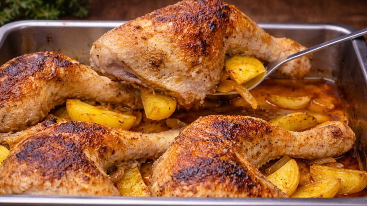 Сочные куриные ножки с картофелем 🍗 Самый простой и вкусный рецепт!