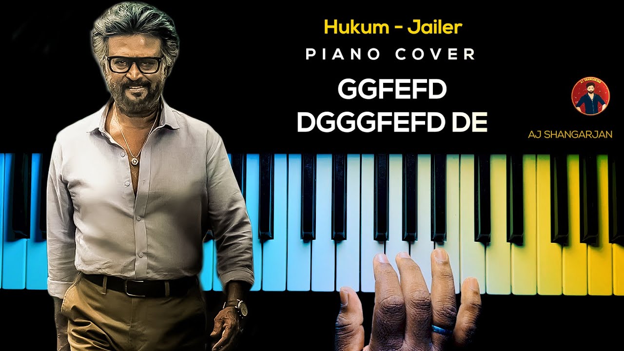 Hukum - Jailer Song Piano Cover with NOTES | AJ Shangarjan | AJS