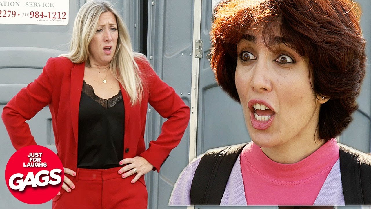 Hot Girl Wrecks Public Bathrooms | Just For Laughs Gags