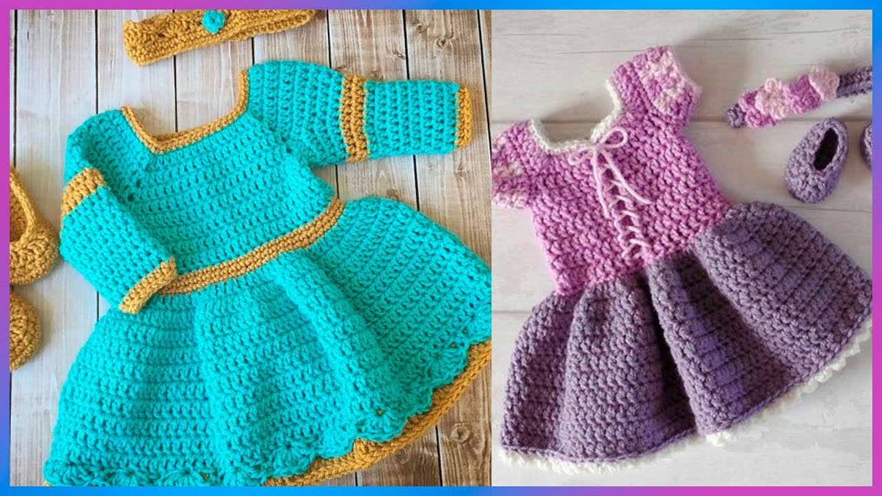 Trajes muy tiernos inspirados en princesas tejidos a crochet