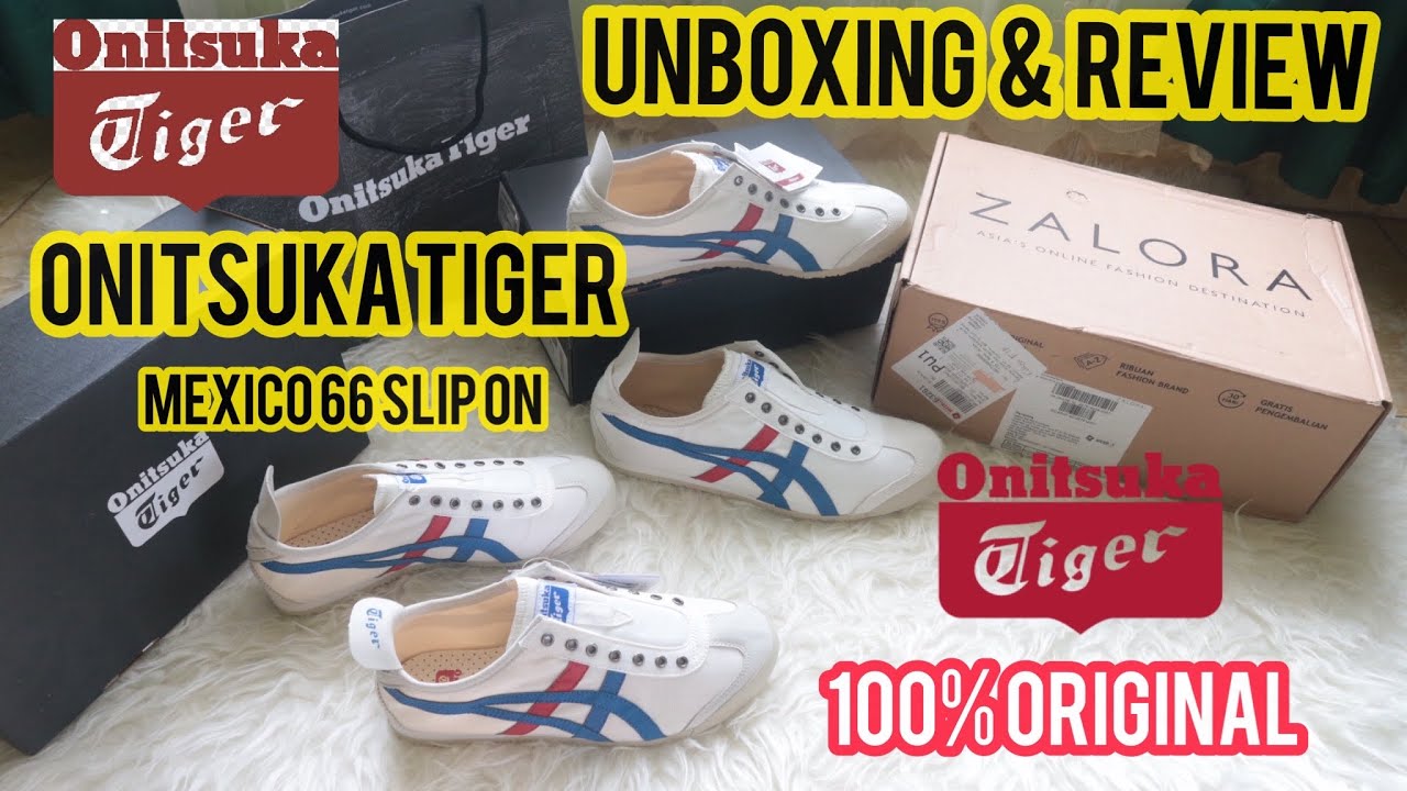 REVIEW & UNBOXING ONITSUKA TIGER MEXICO 66 SLIP ON 100% original | ZALORA INDONESIA