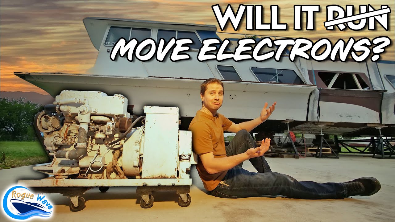 Enigma Houseboat Restoration: Rusty Old Boat Generator!