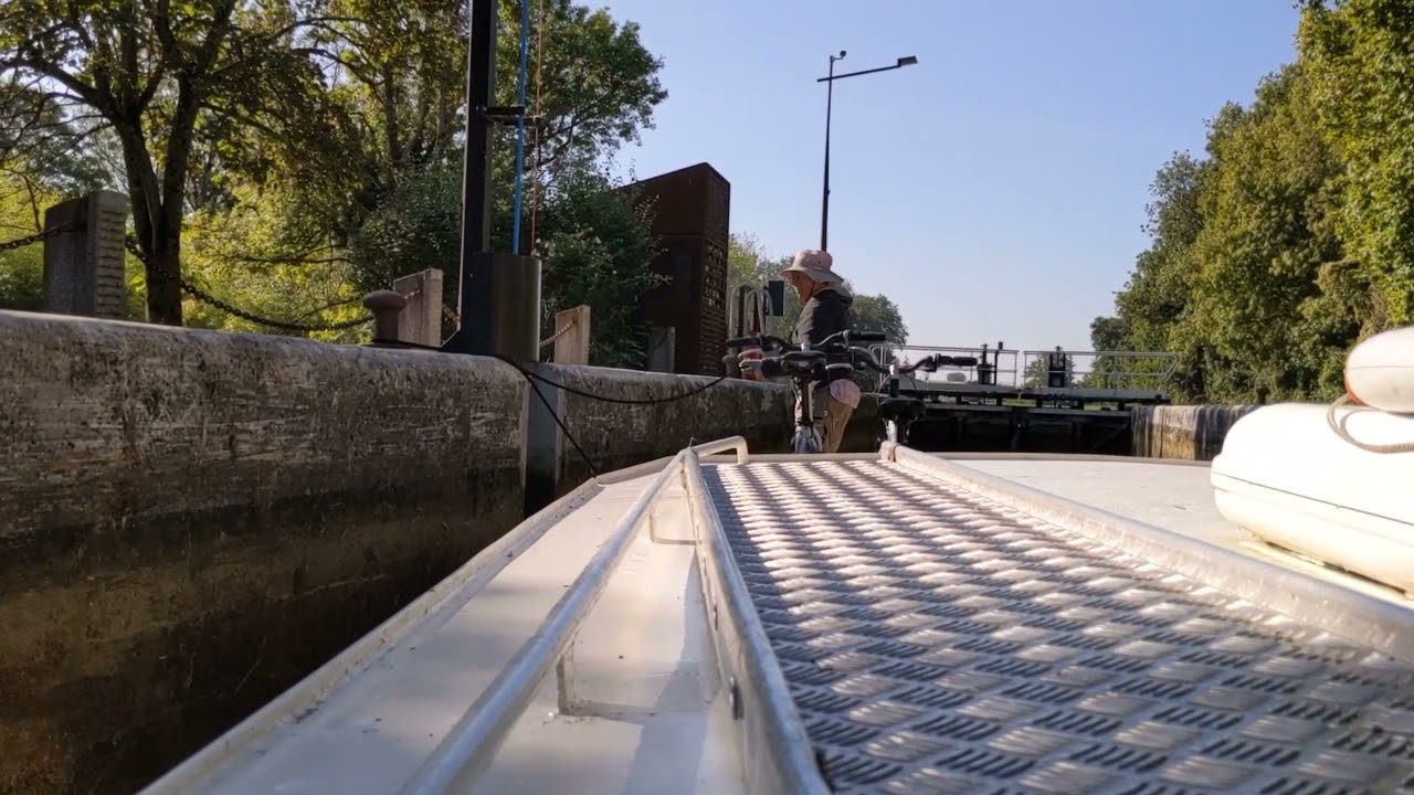 GOing up through a lock on the Canal du Briare
