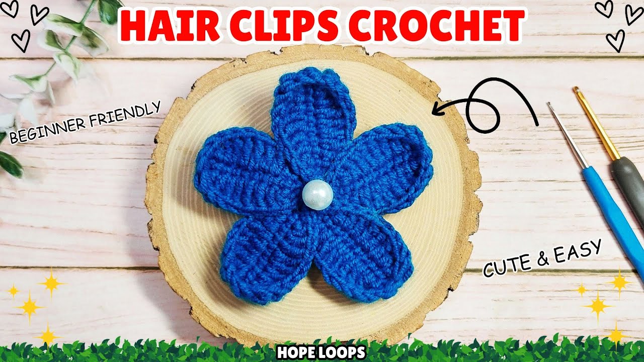 Easy Crochet Flower Hair Clip Tutorial | Beginner Friendly