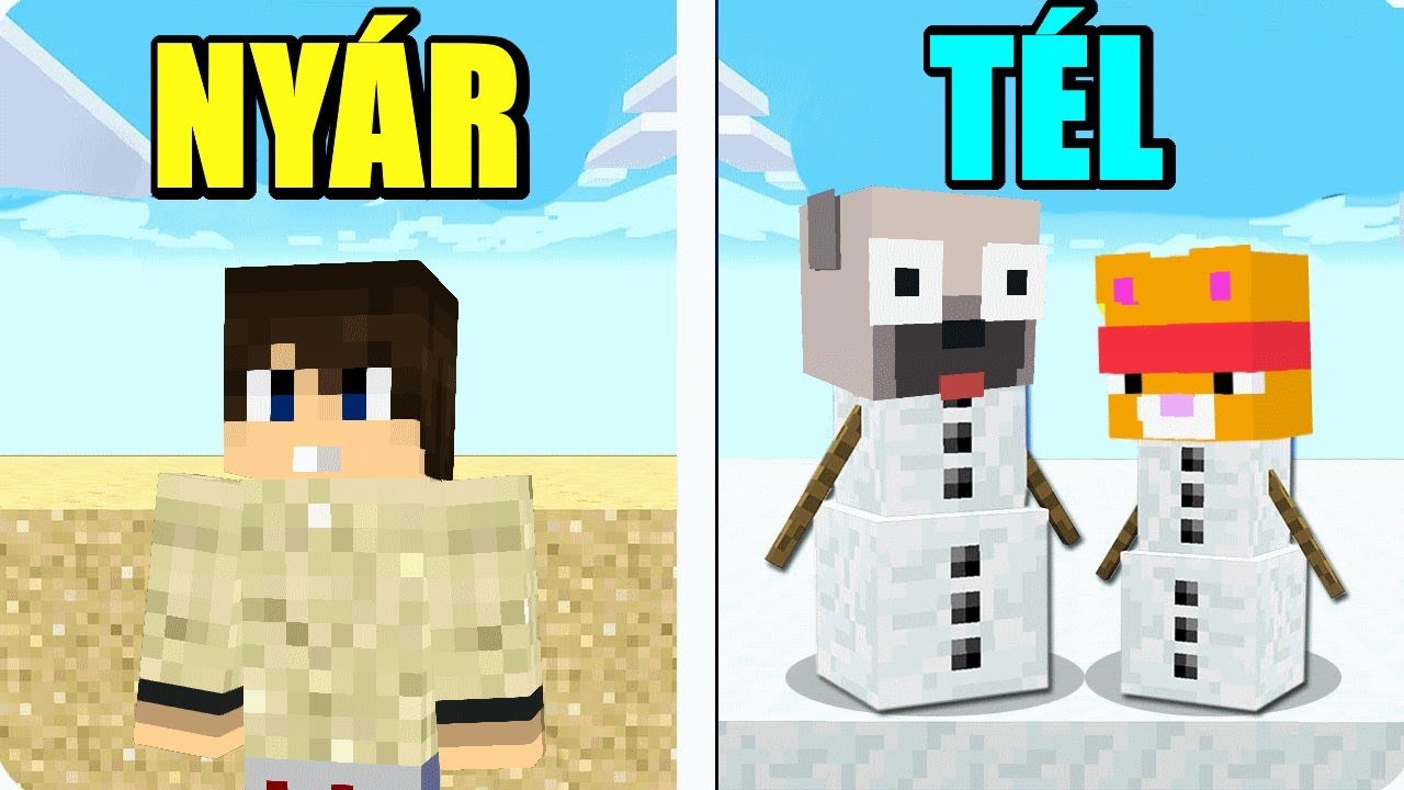 NYÁR VS TÉL BÚJÓCSKA KIHÍVÁS A MINECRAFTBAN!