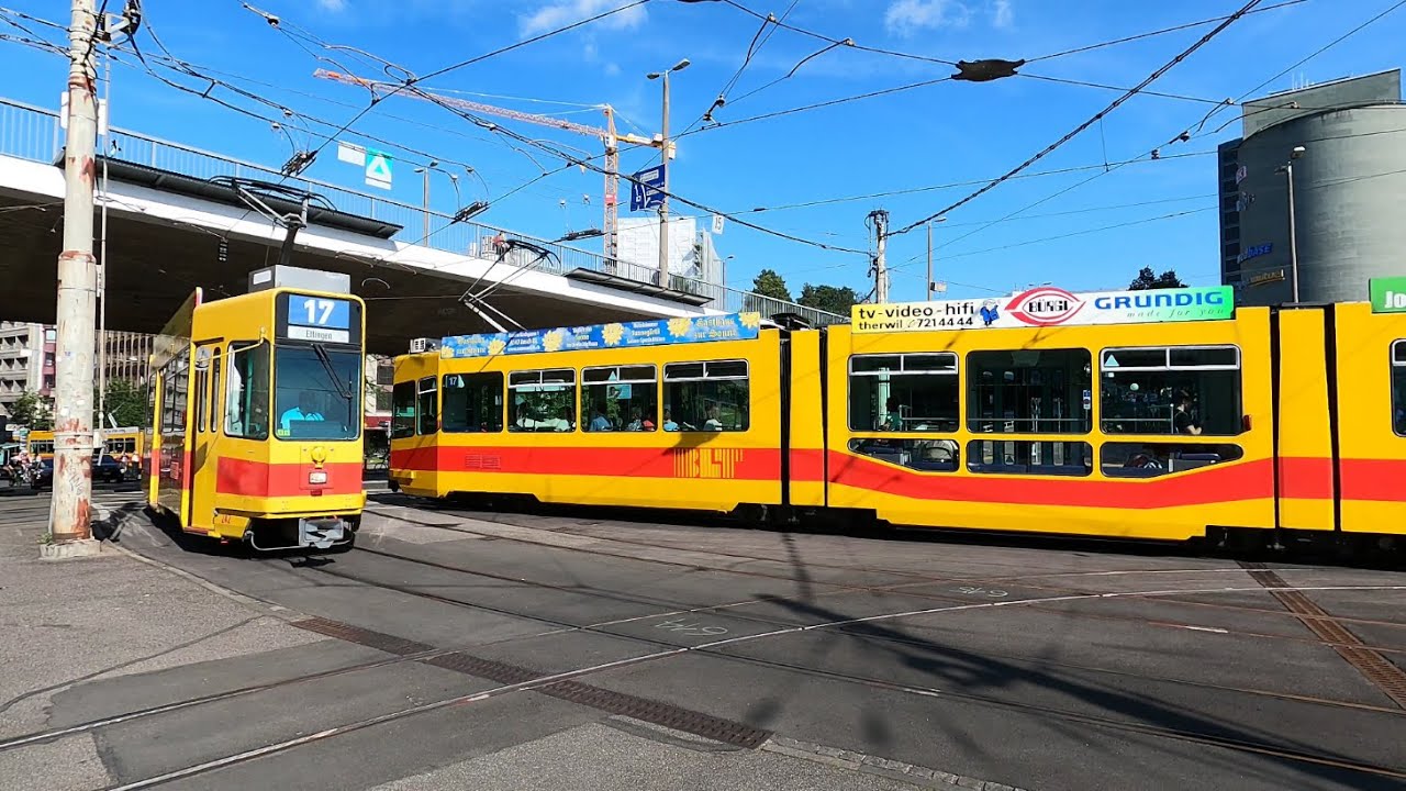 Tram Basel, Betrieb an der Heuwaage, 13. Juni 2024, Teil 1 von 2
