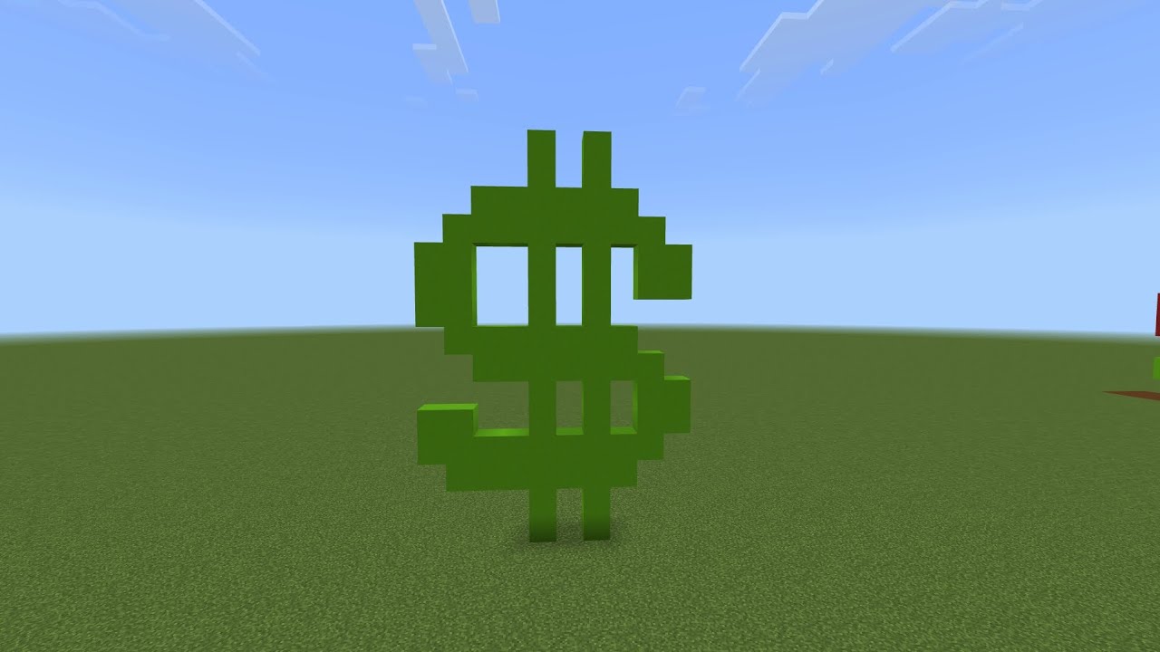 Minecraft Pixel Art Tutorial - Dollar Sign