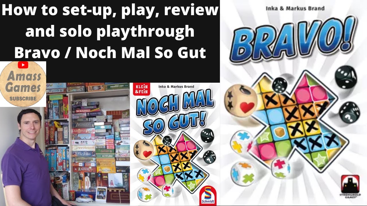 Bravo aka Noch Mal So Gut - How to Setup, Play and Review plus solo playthrough * Amass Games *