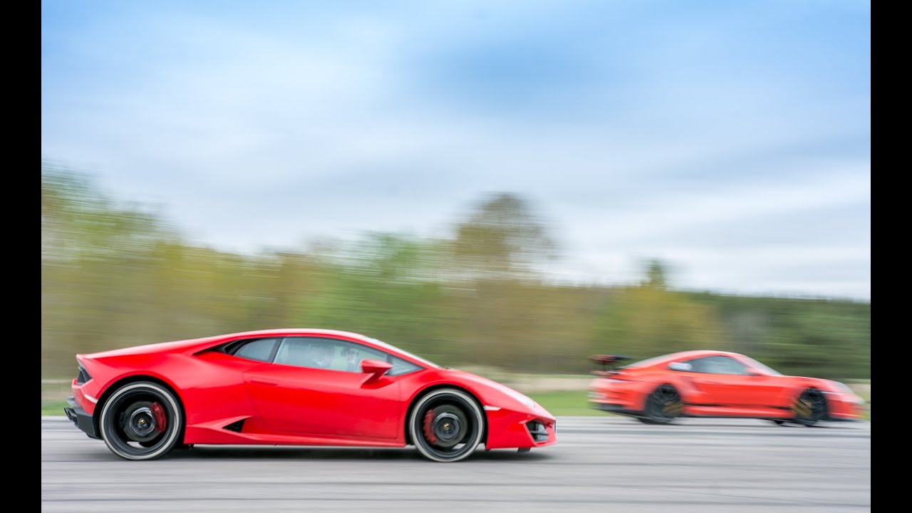 [4k] Porsche 991 GT3 RS vs Lamborghini Huracán LP580-2 x 2 races two angles