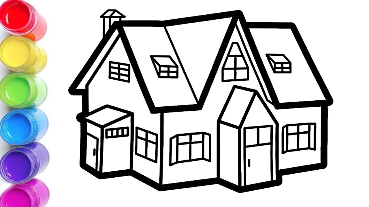 Big House 🏡 drawing for kids | house 🏡 drawing for kids step by step