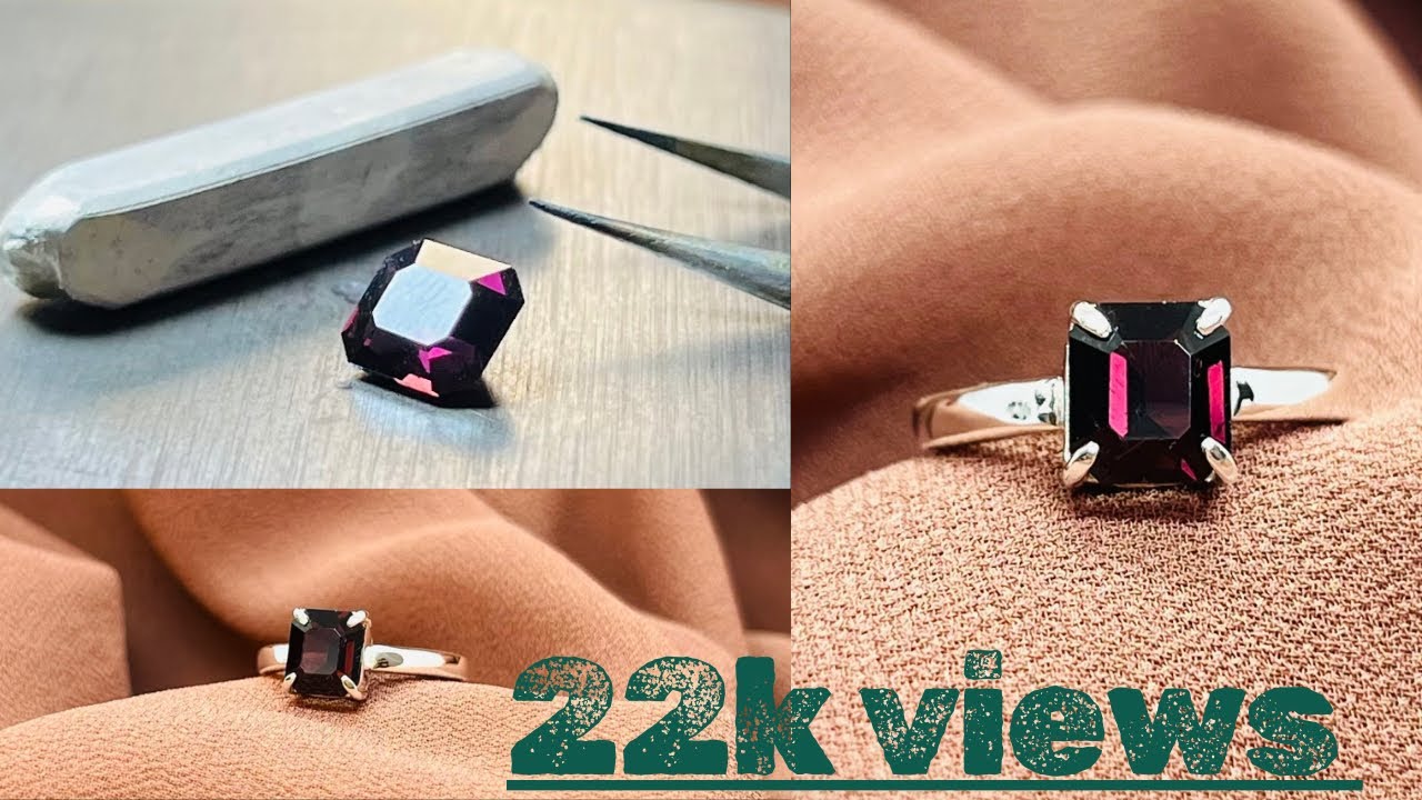 Silver ring with garnet stone | jewelry making | learn how to make