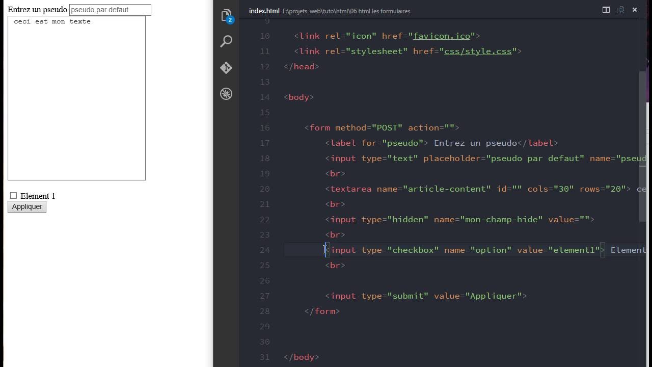 HTML : les formulaires