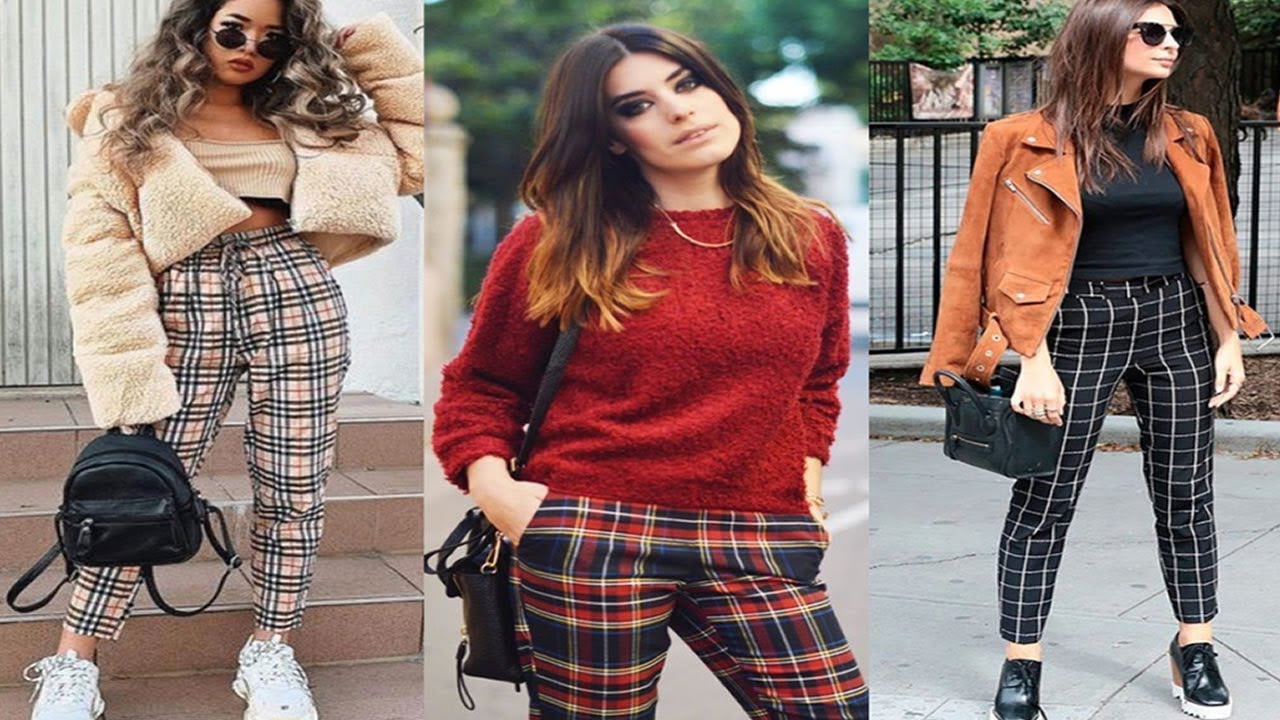 OUTFITS CON PANTALONES A CUADROS.