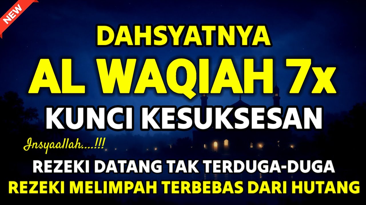 Surat Al WAQIAH 7x, dengarkan hutang lunas, Rezeki datang dari berbagai arah, Bacaan Al Quran Merdu
