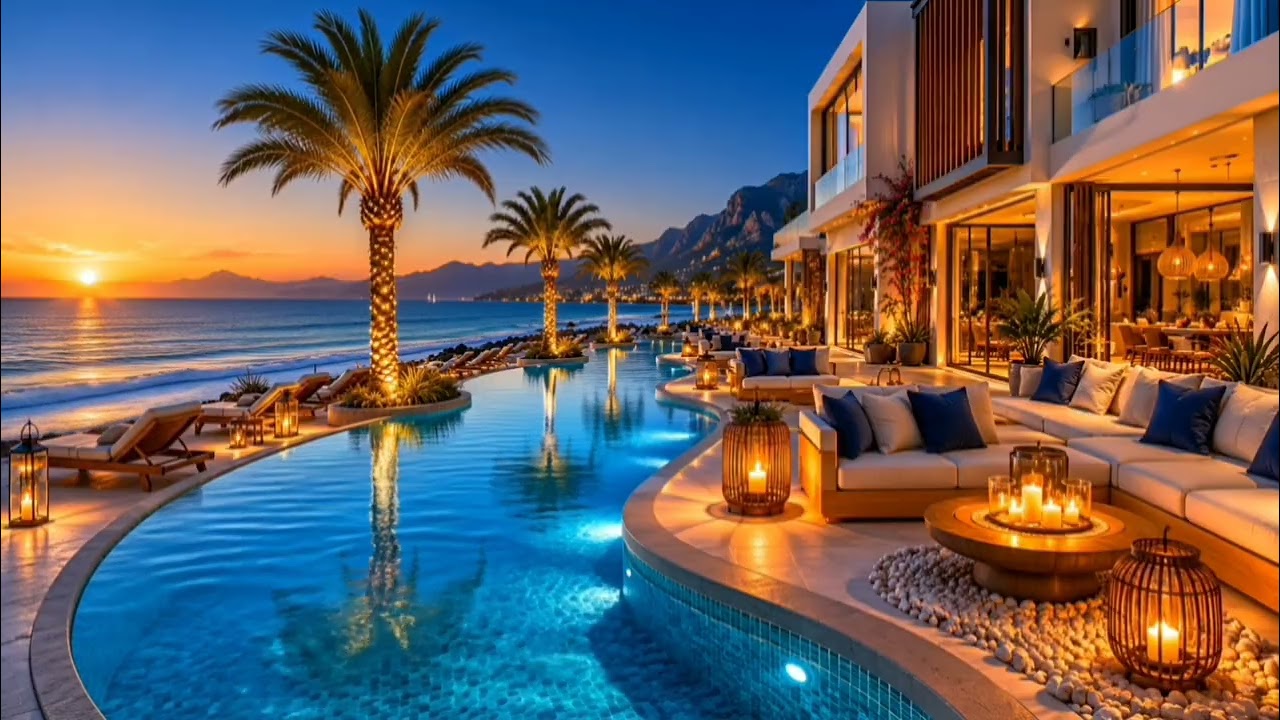 Golden Coast Luxury Escape 🌅 Relaxing Ocean Chill Music