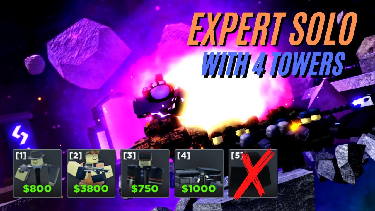 Solo Expert With 4 Towers Only (Full Run) Tower Blitz