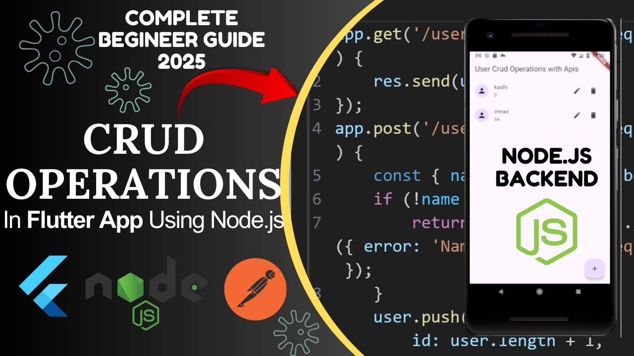 Complete Guide: Connect Node.js with Flutter | CRUD Operations, API Testing & Integration