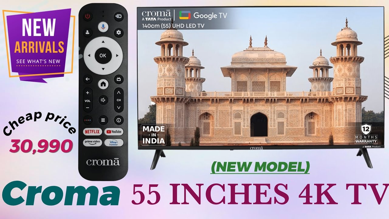 croma 55 inches 4K Ultra HD LED Google TV with Dolby Audio full details #croma #ratantata